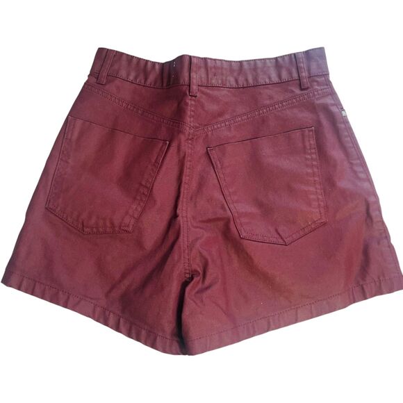 Zara | Burgundy Mom Fit High Waisted Shorts Size 4 | EUC - Picture 10 of 13